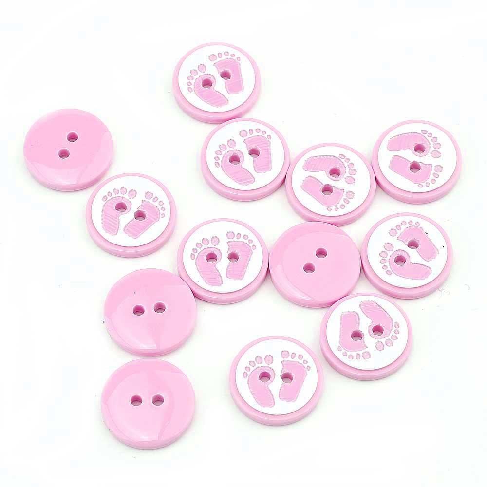 Delikli Bebek Düğmesi Pembe (10 adet)