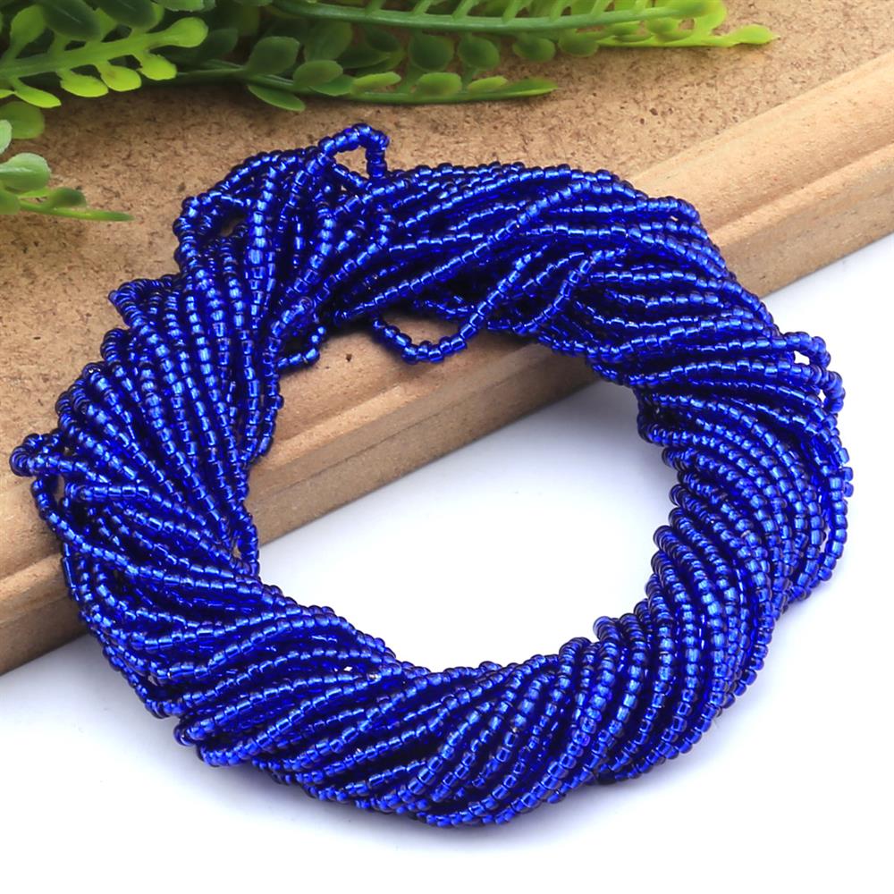 Dizi Kum Boncuk Şeffaf Lacivert 2 mm 11/0