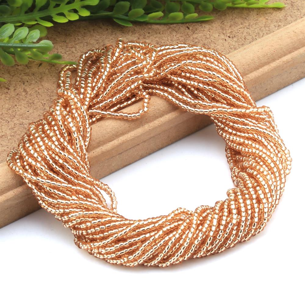 Dizi Kum Boncuk Şeffaf Rose 2 mm 11/0