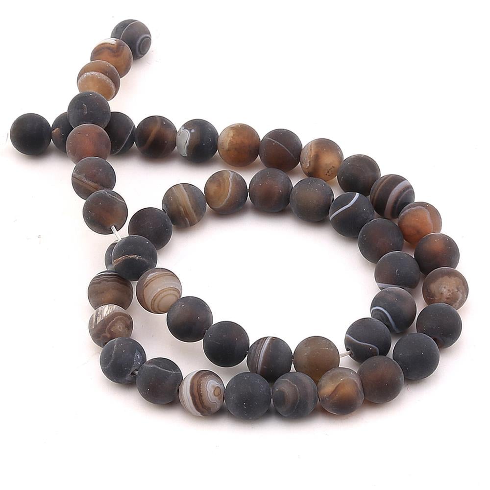 Doğal Mat Akik Boncuk Kahverengi