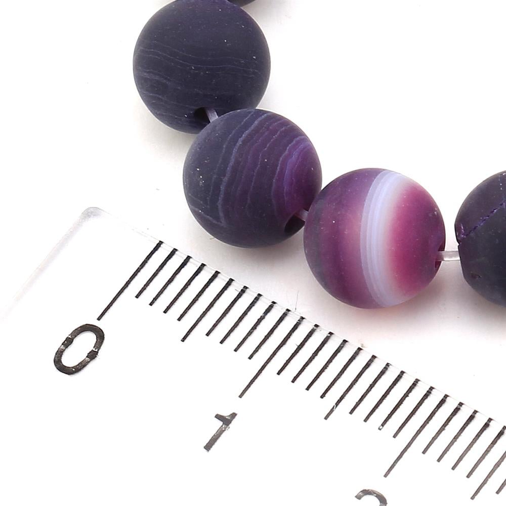 Doğal Mat Mor Akik Boncuk