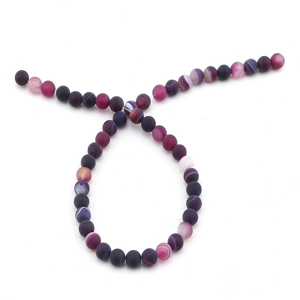 Doğal Mat Mor Akik Boncuk