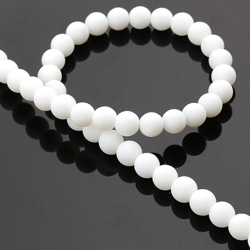 Doğal Onix Boncuk Beyaz