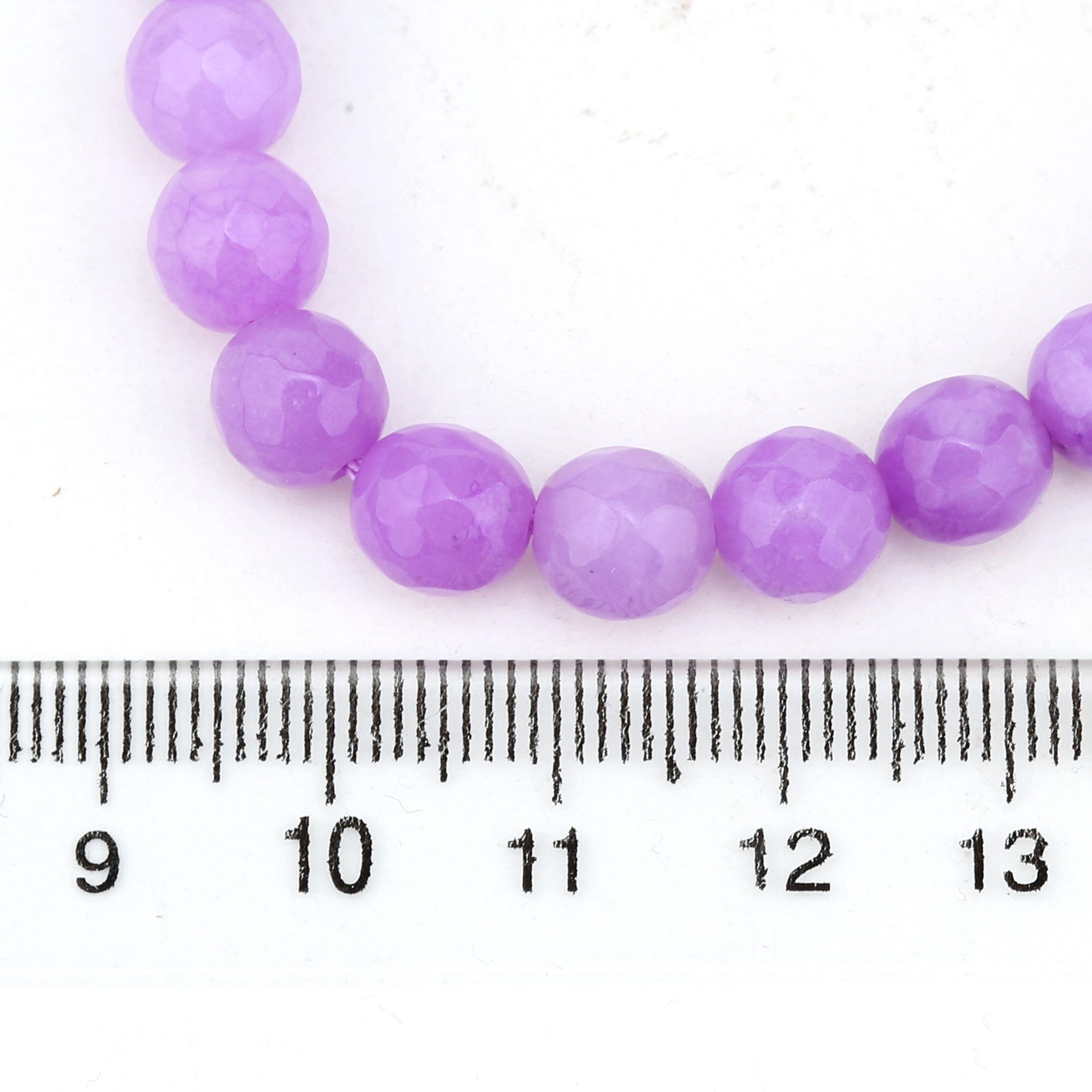 Fasetli Lila Kuvars Taşı Boncuk 8 mm