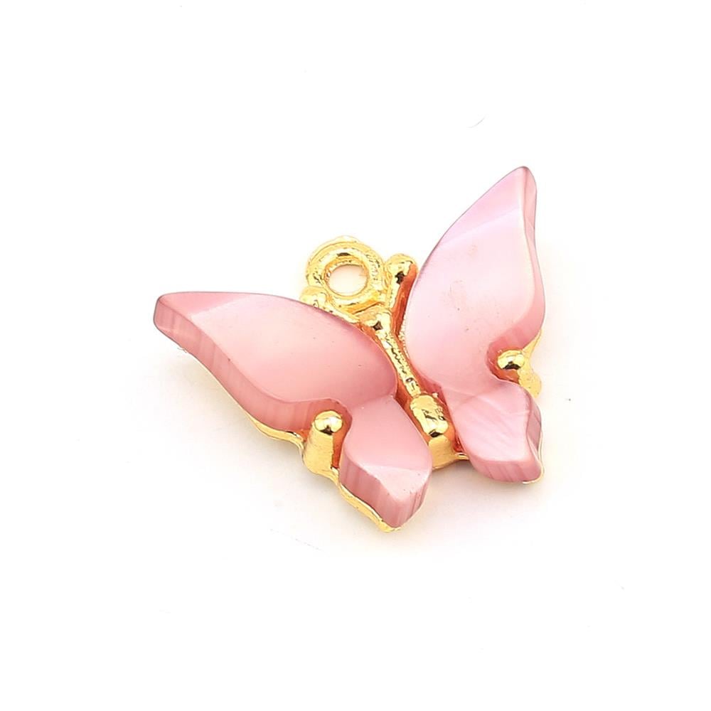 Gül Kurusu Sedefli Kelebek Takı Ucu