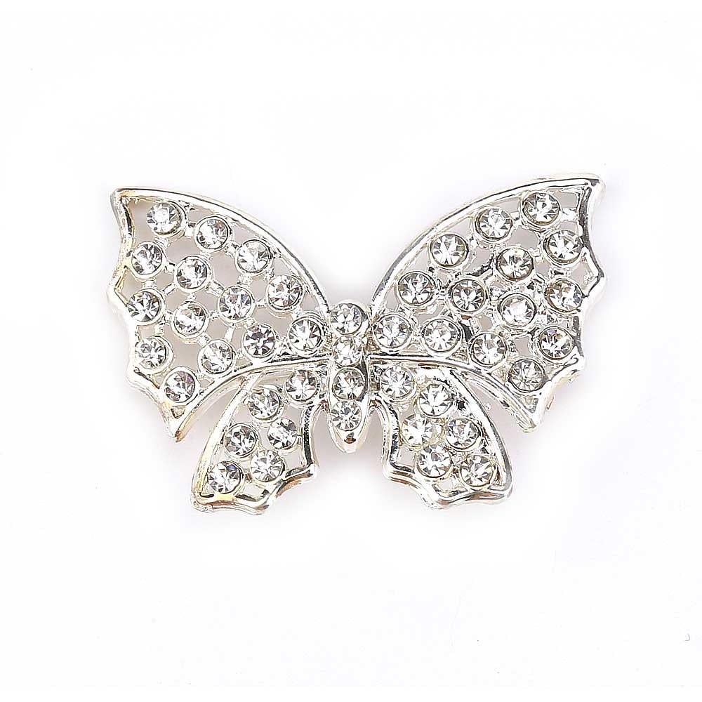 Gümüş Renk Kelebek Broş