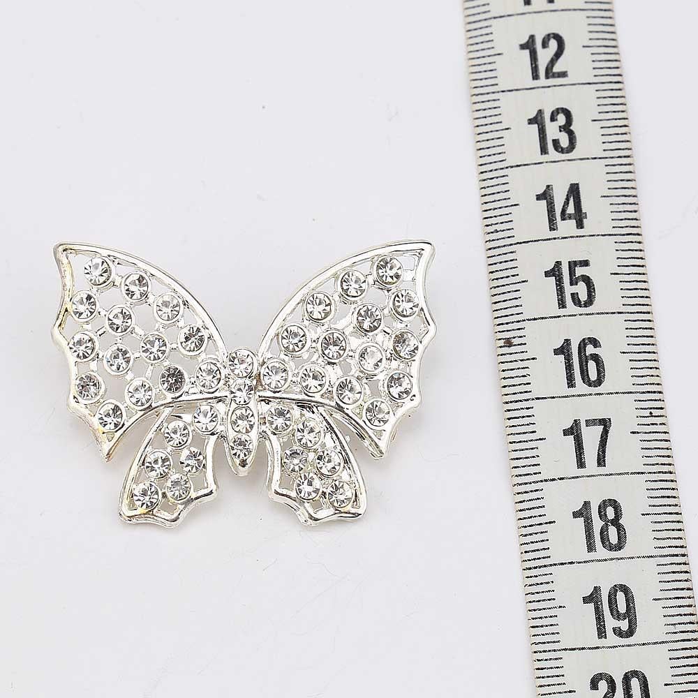 Gümüş Renk Kelebek Broş