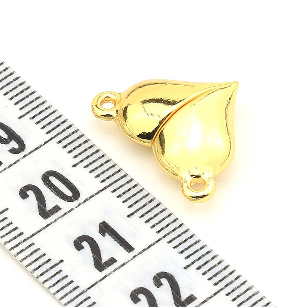 Kalp Şeklinde Mıknatıslı Bileklik Klipsi Altın