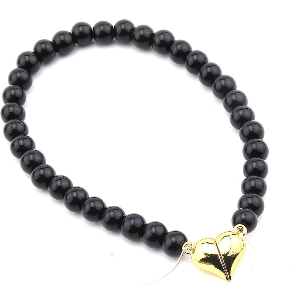 Kalp Şeklinde Mıknatıslı Bileklik Klipsi Altın