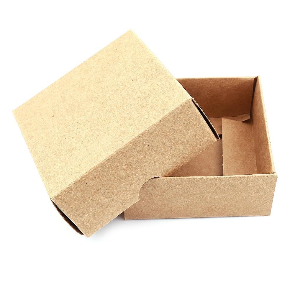 Kapaklı Kraft Kutu 7x7x3 cm (10 Adet)