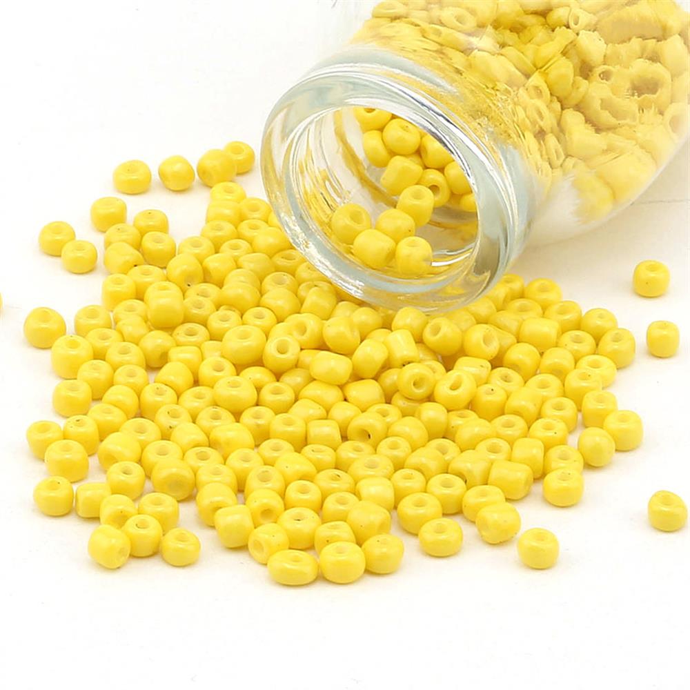 Kesme Kum Cam Boncuk Sarı