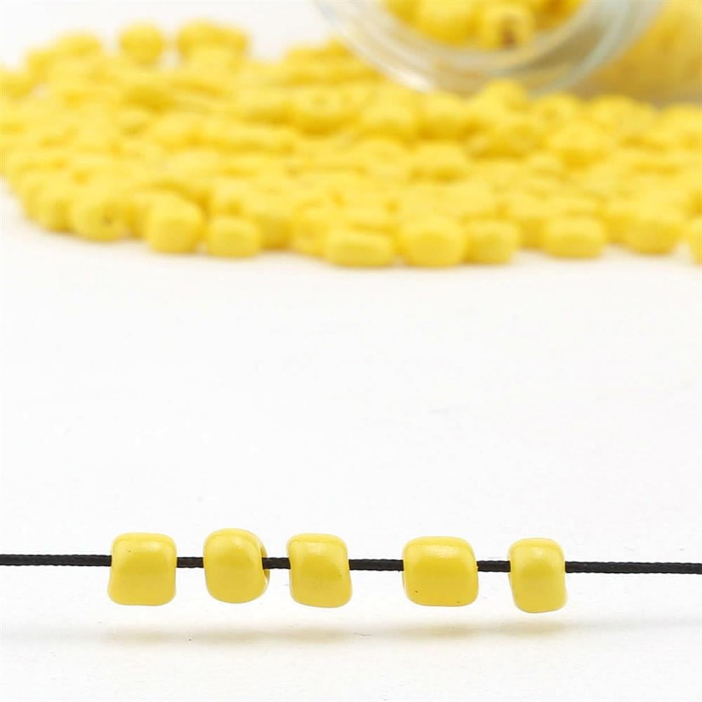 Kesme Kum Cam Boncuk Sarı