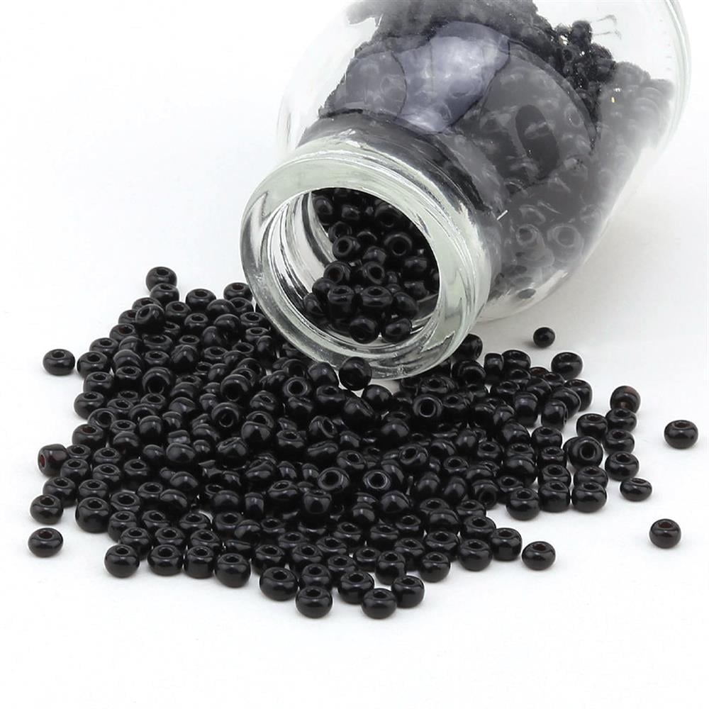 Kesme Kum Cam Boncuk Siyah