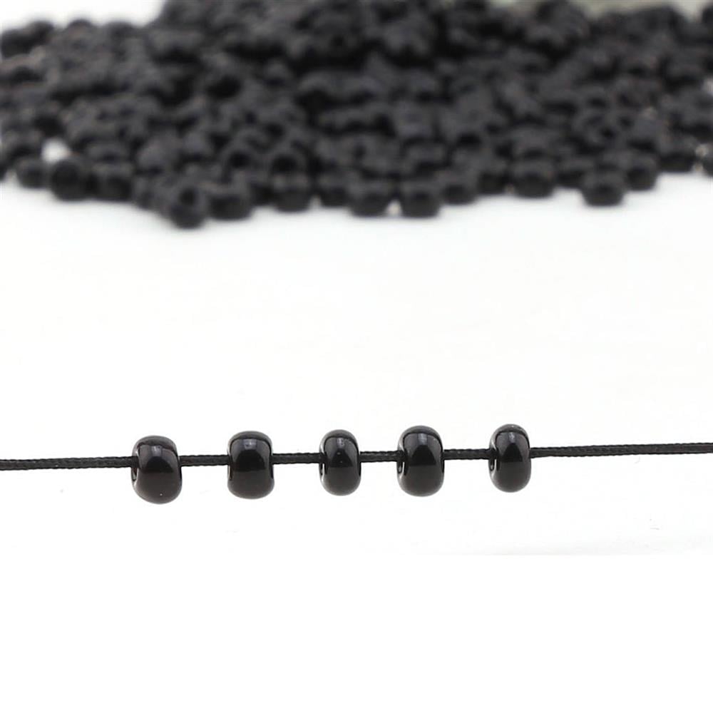 Kesme Kum Cam Boncuk Siyah