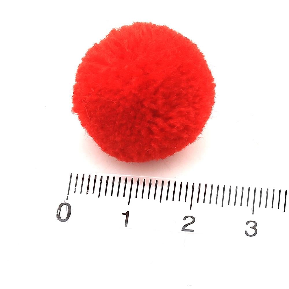 Kırmızı Yün Ponpon 2 cm 10 Adet