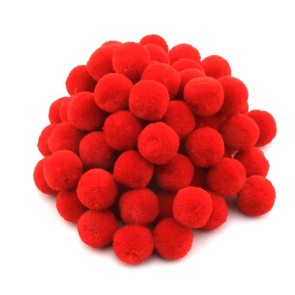 Kırmızı Yün Ponpon 2 cm 10 Adet