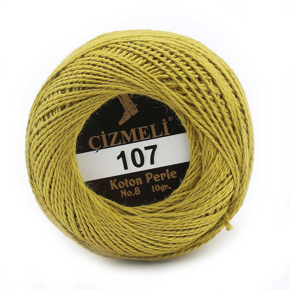 Koton Perle No:8 Etamin Kanaviçe Nakış ipliği 107 Zeytin Yeşili
