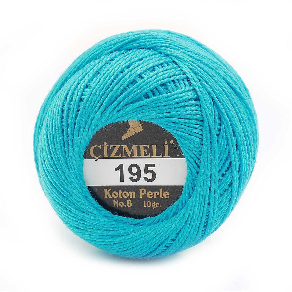 Koton Perle No:8 Etamin Kanaviçe Nakış ipliği 195 Turkuaz
