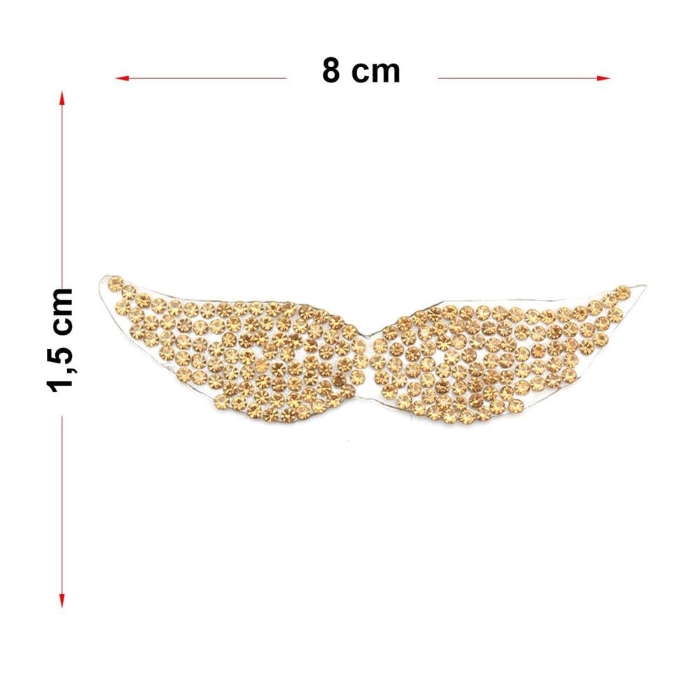 Kristal Gold Taşlı Küçük Açık Kanat Aplik