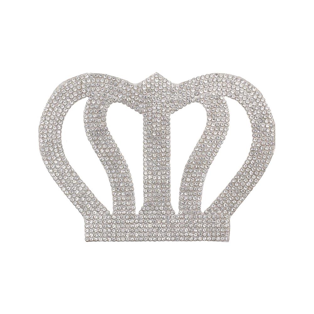 Kristal Gümüş Taşlı Kral Tacı Motif Orta Boy