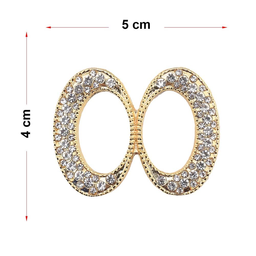 Kristal Taşlı Altın Renk Kemer Tokası