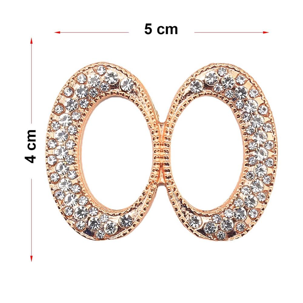 Kristal Taşlı Bakır Renk Kemer Tokası