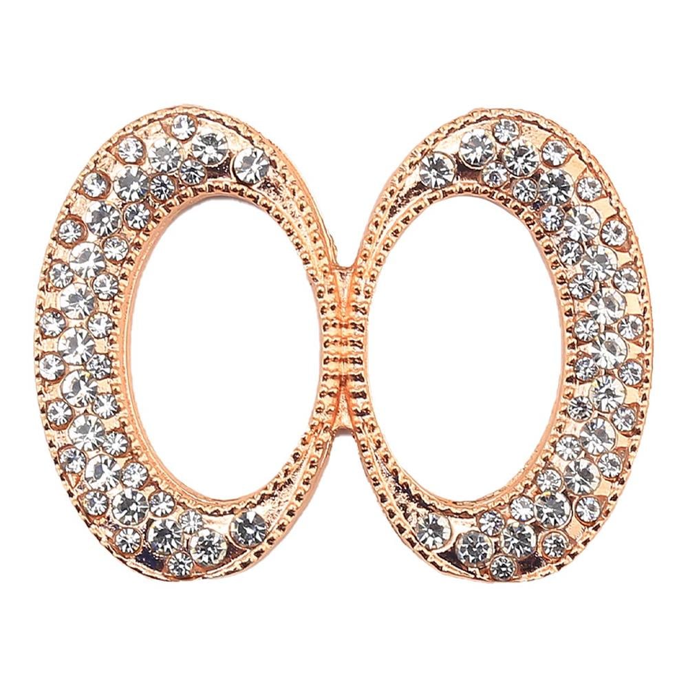 Kristal Taşlı Bakır Renk Kemer Tokası