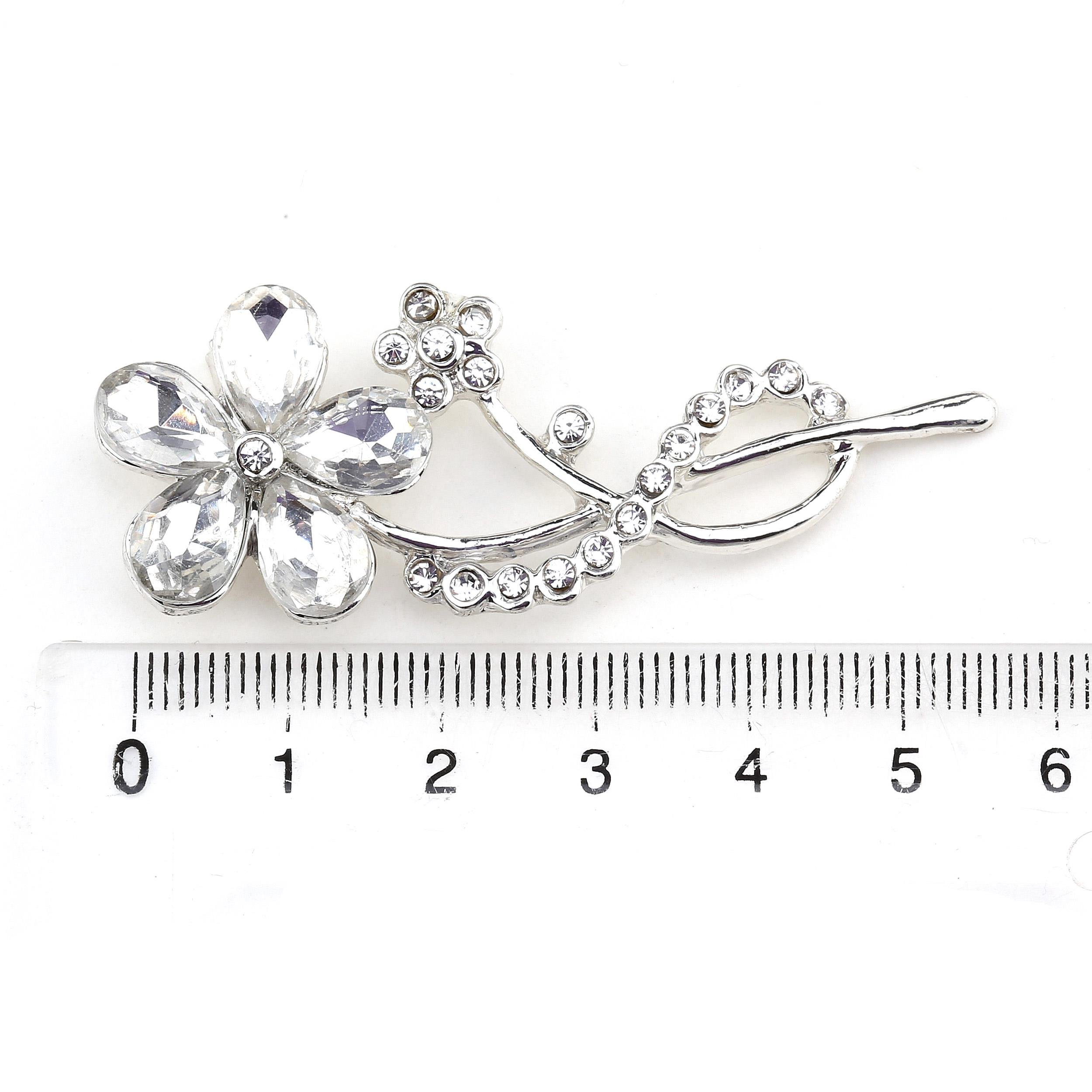 Kristal Taşlı Buket Broş