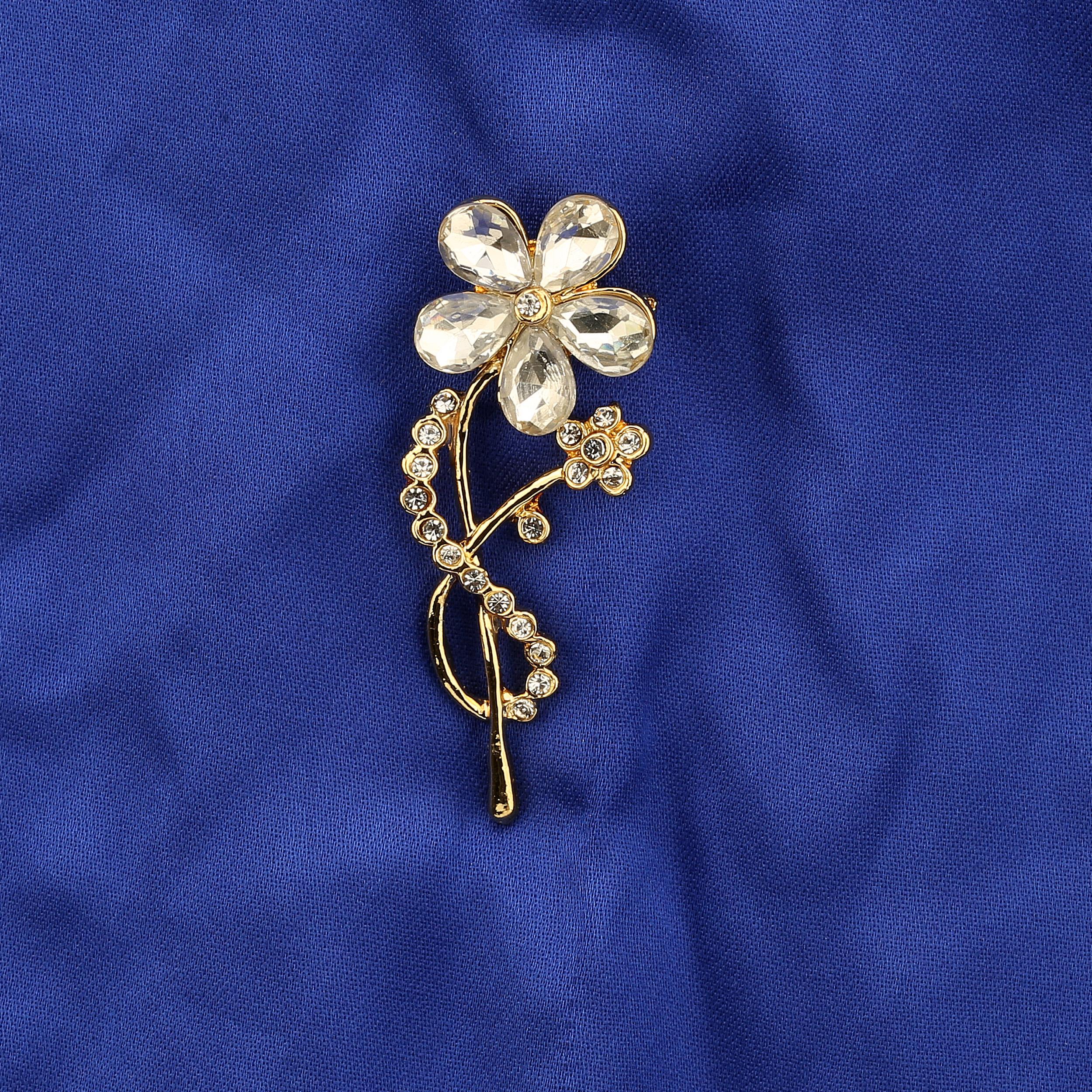 Kristal Taşlı Buket Broş