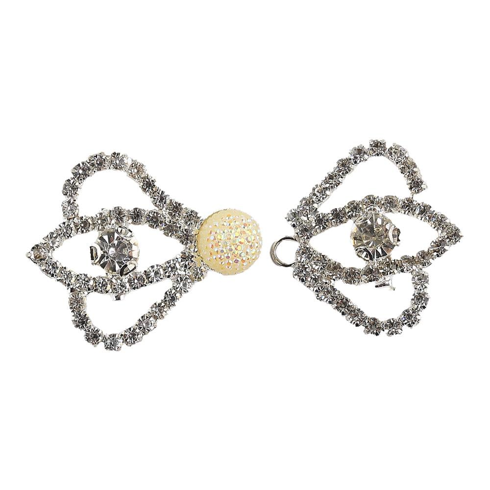 Kristal Taşlı İncili Fiyonk Agraf