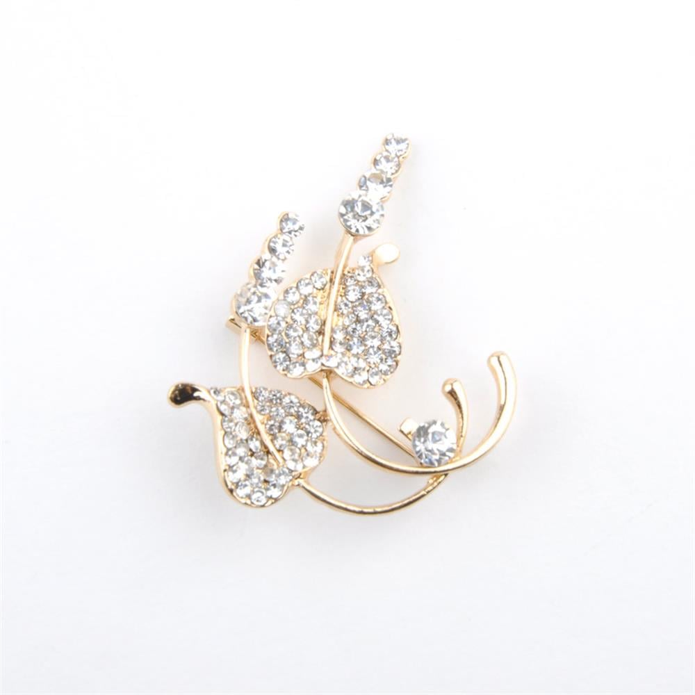 KRİSTAL TAŞLI KALP FİGÜRLÜ BROŞ