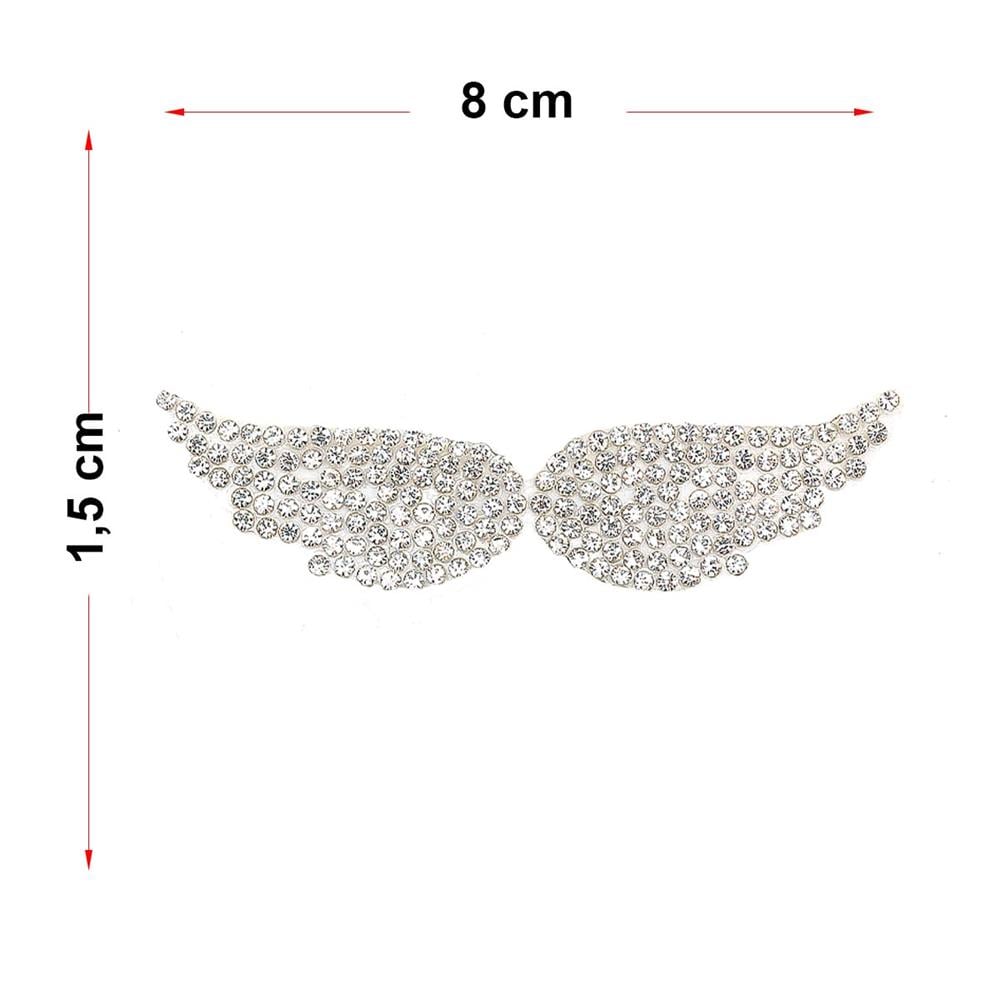 Kristal Taşlı Küçük Açık Kanat Aplik