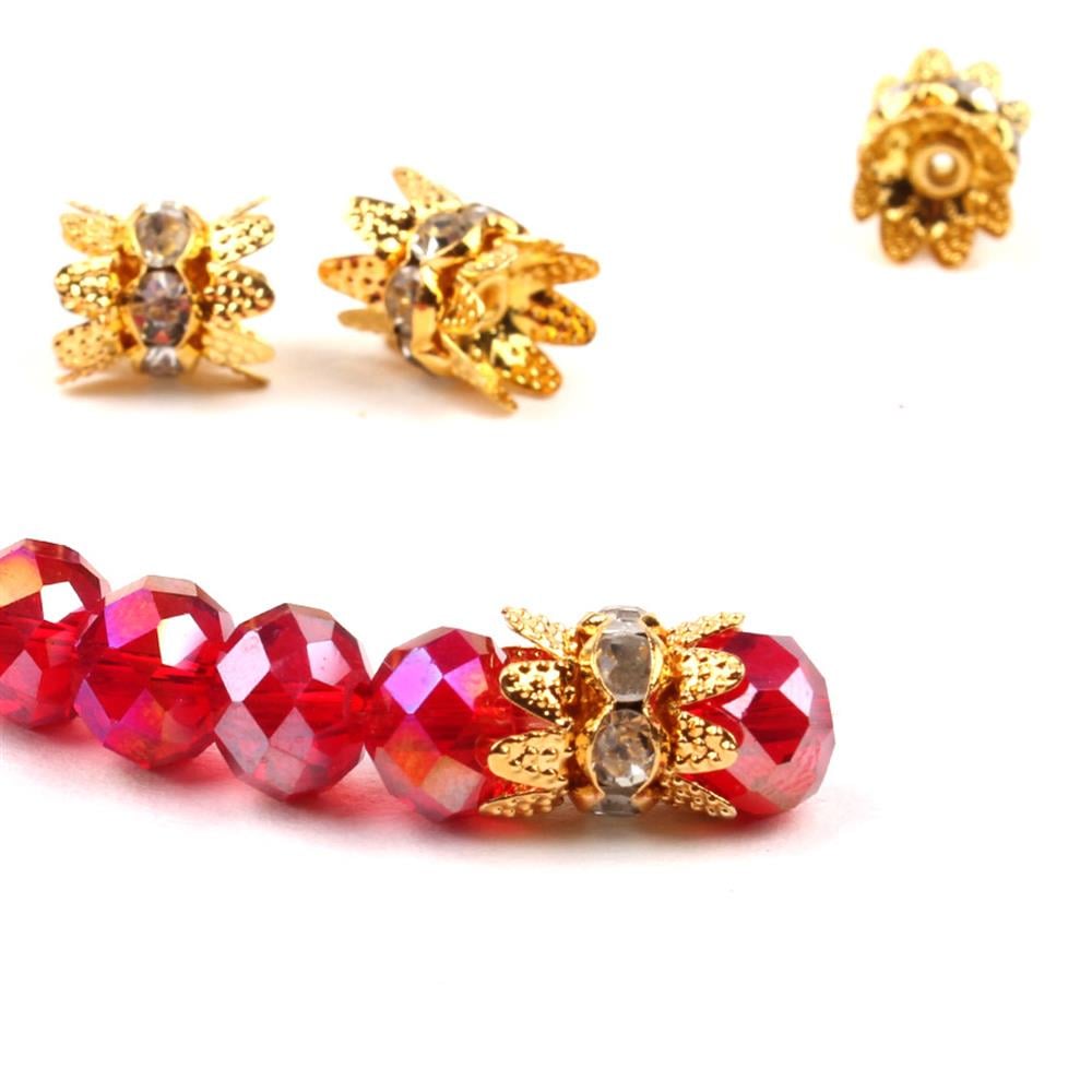 Kristal Taşlı, Metal, Boncuk Ayracı (5 adet)