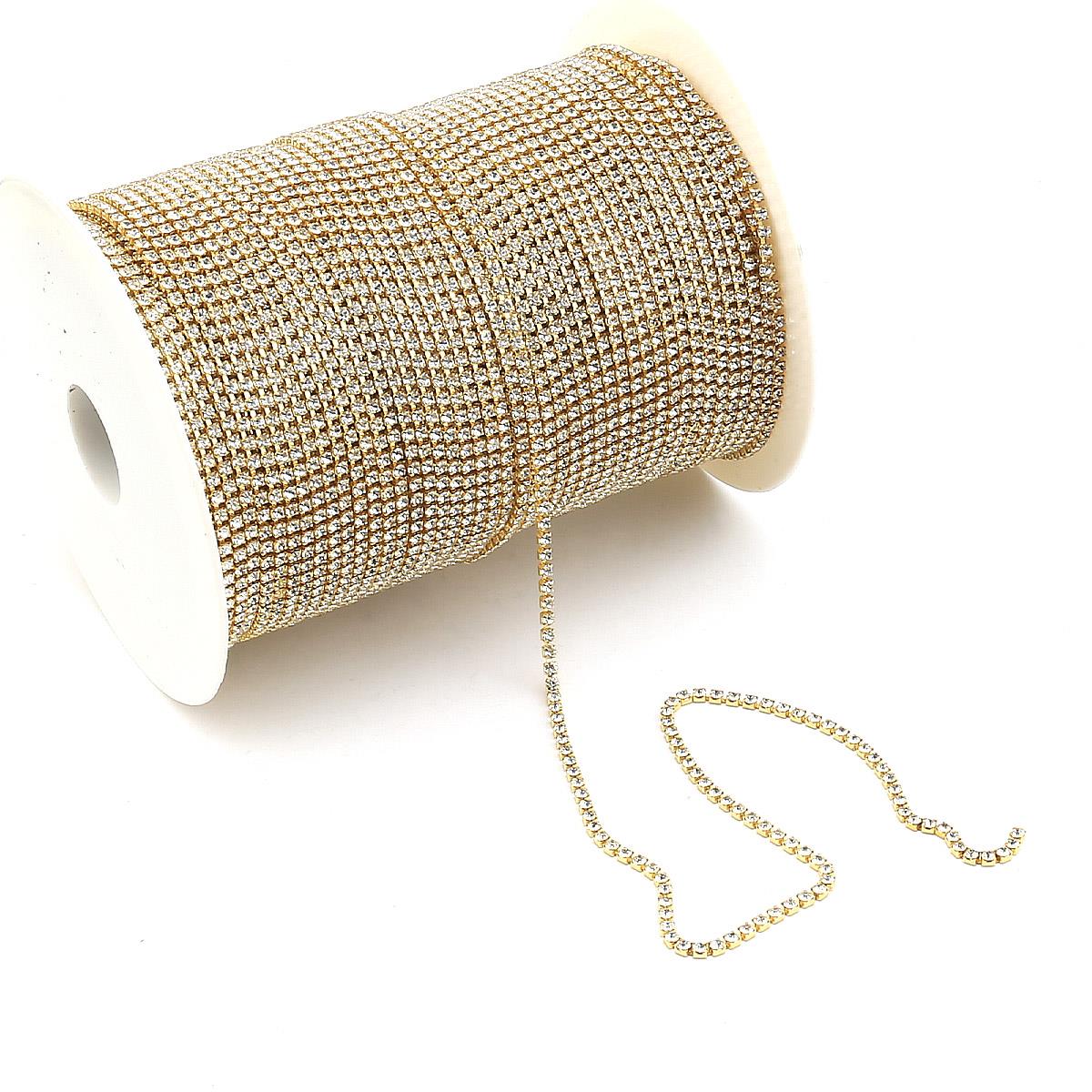 Kristal Taşlı Metal Yuvalı Şerit 