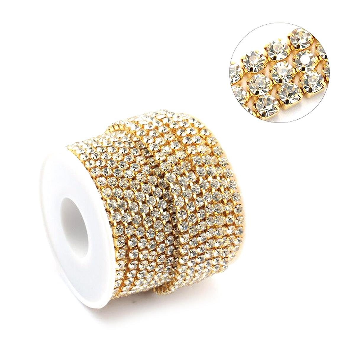 Kristal Taşlı Metal Yuvalı Şerit 