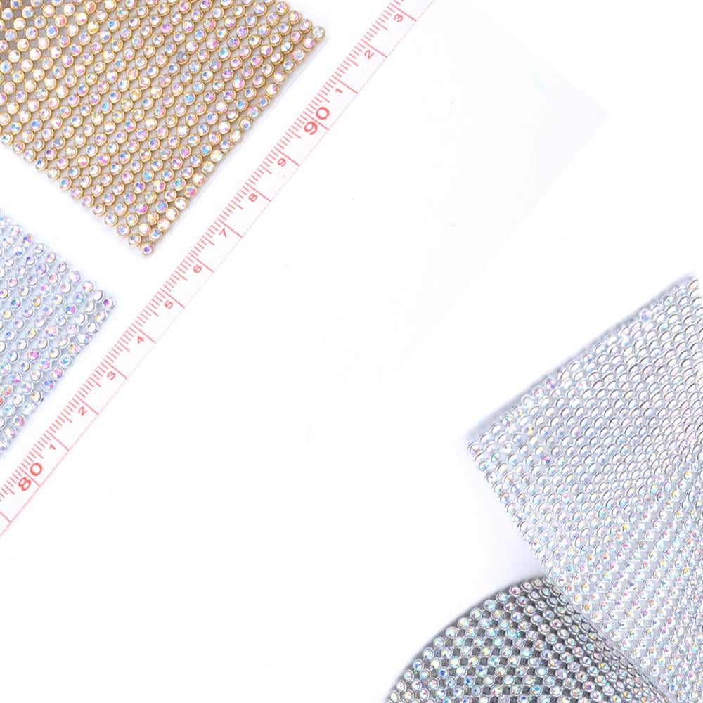 Kristal Taşlı Metal Yuvalı Yapıştırma Mesh