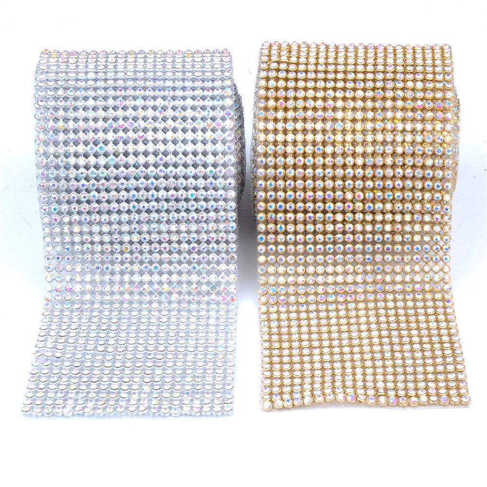 Kristal Taşlı Metal Yuvalı Yapıştırma Mesh