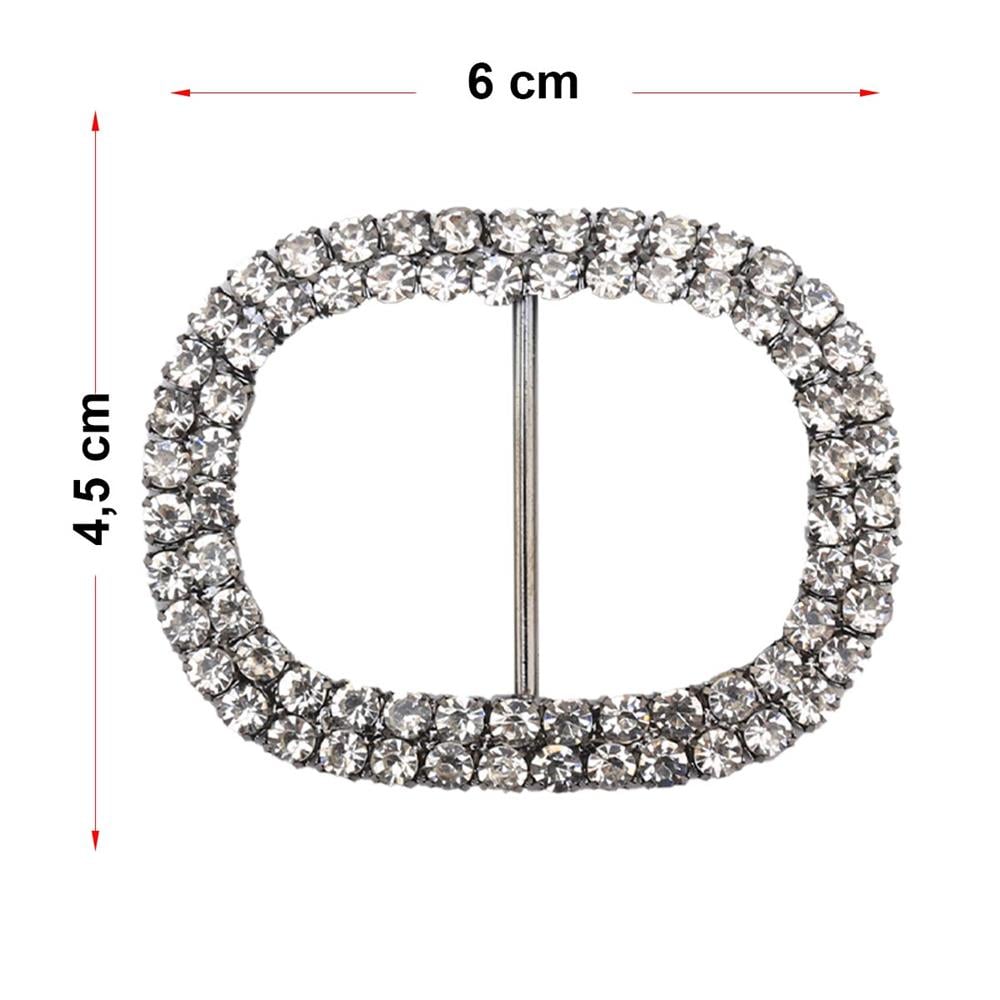 Kristal Taşlı Oval Kemer Tokası