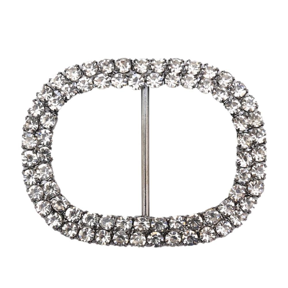 Kristal Taşlı Oval Kemer Tokası