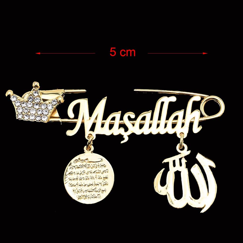 Kristal Taşlı Taçlı Bebek İğnesi