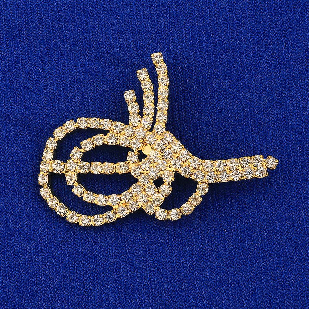 Kristal Taşlı Tuğra Broş