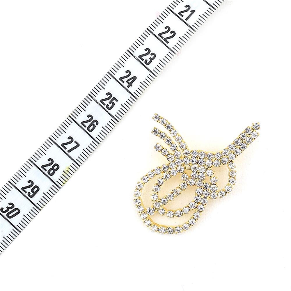 Kristal Taşlı Tuğra Broş