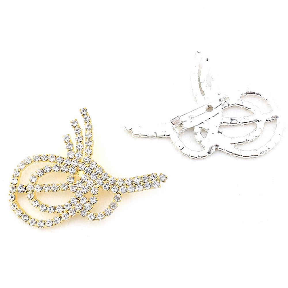 Kristal Taşlı Tuğra Broş