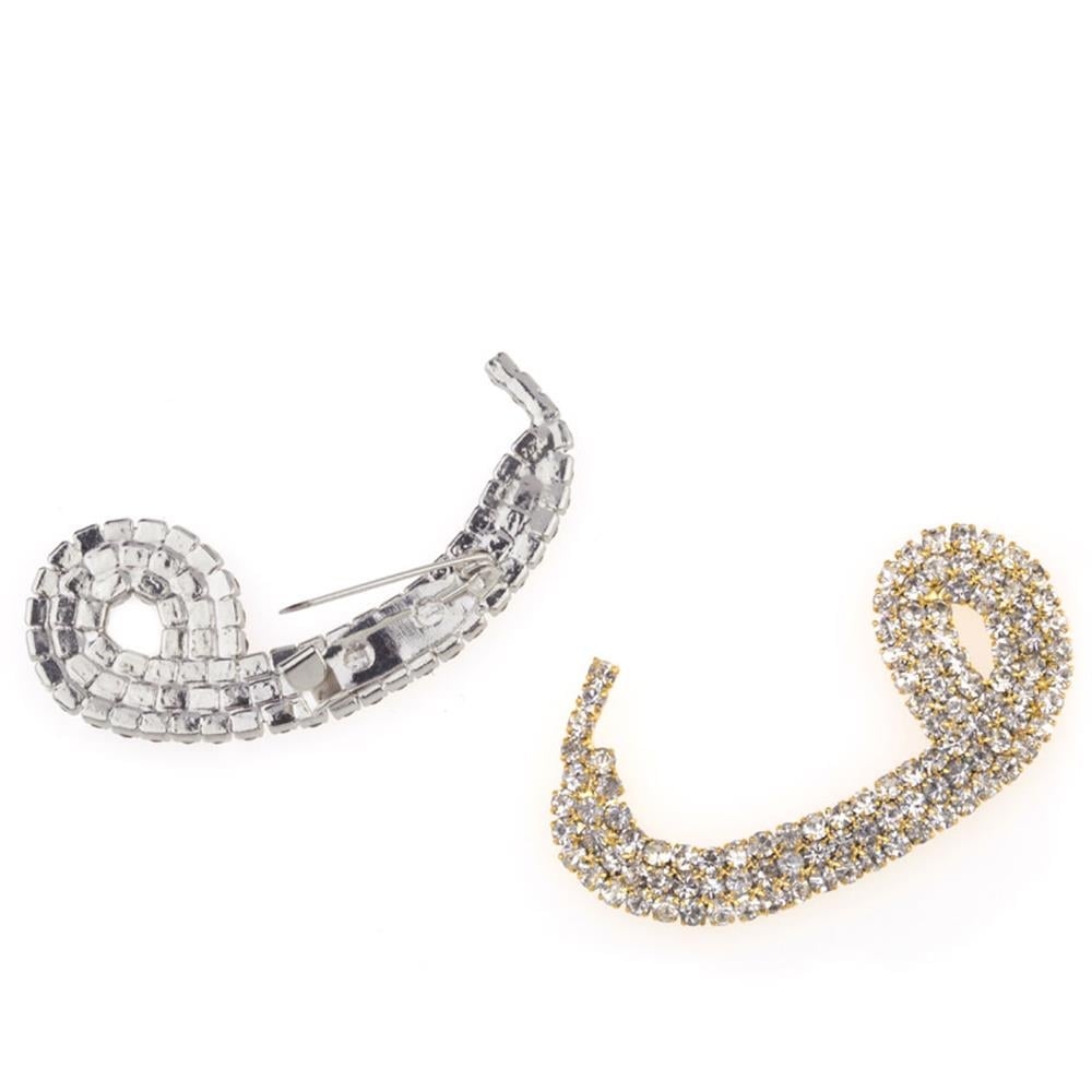 Kristal Taşlı Vav Broş