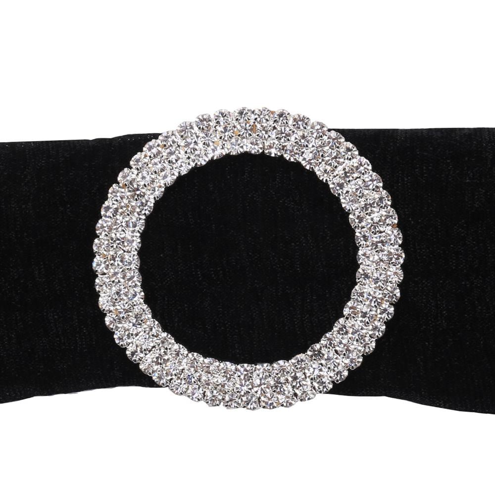 Kristal Taşlı Yuvarlak Kemer ve Şal Tokası