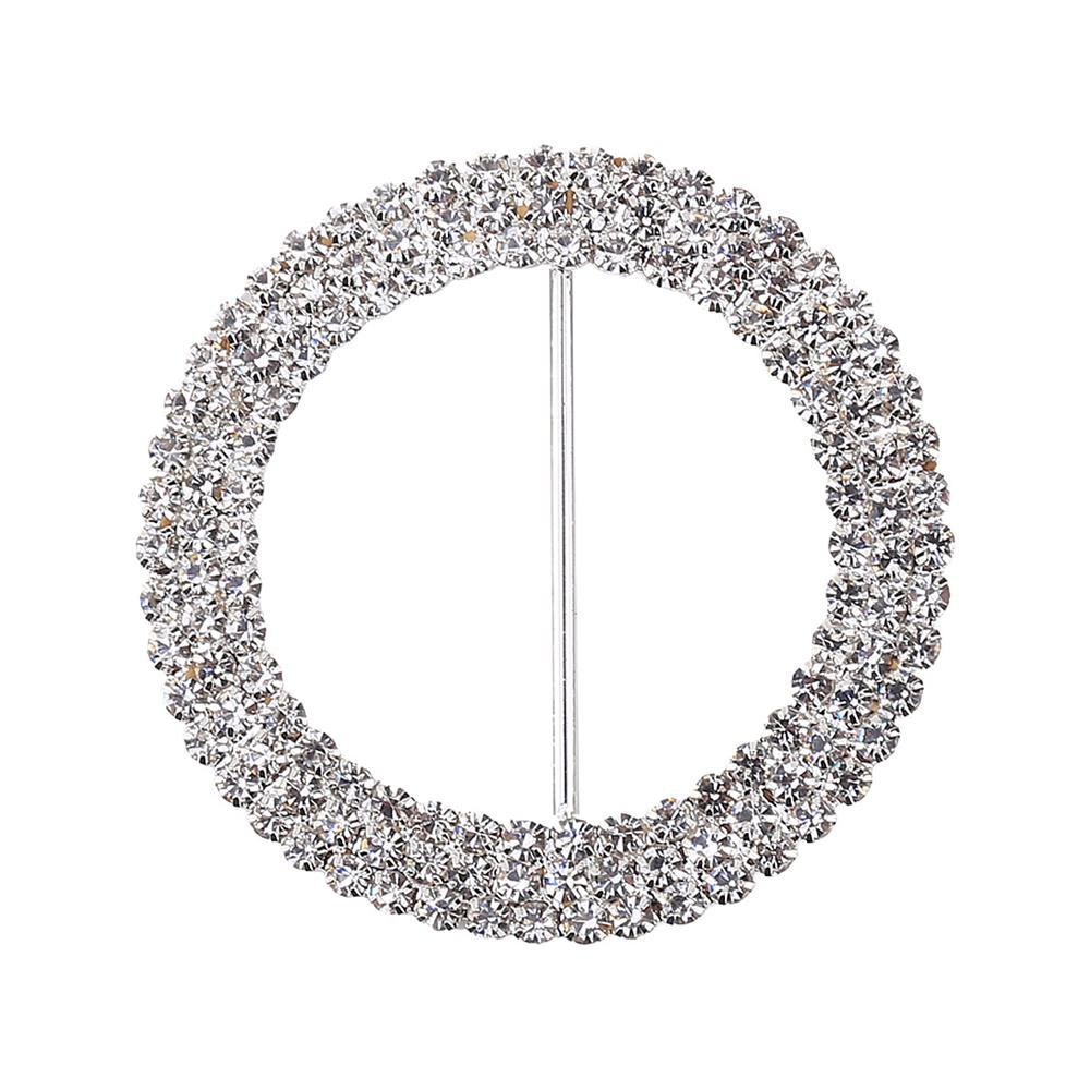 Kristal Taşlı Yuvarlak Kemer ve Şal Tokası