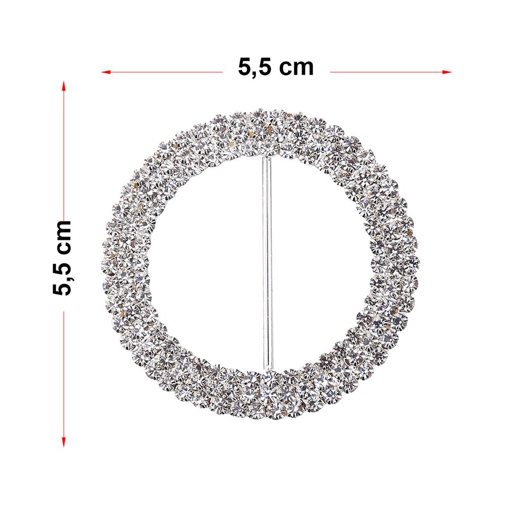 Kristal Taşlı Yuvarlak Kemer ve Şal Tokası