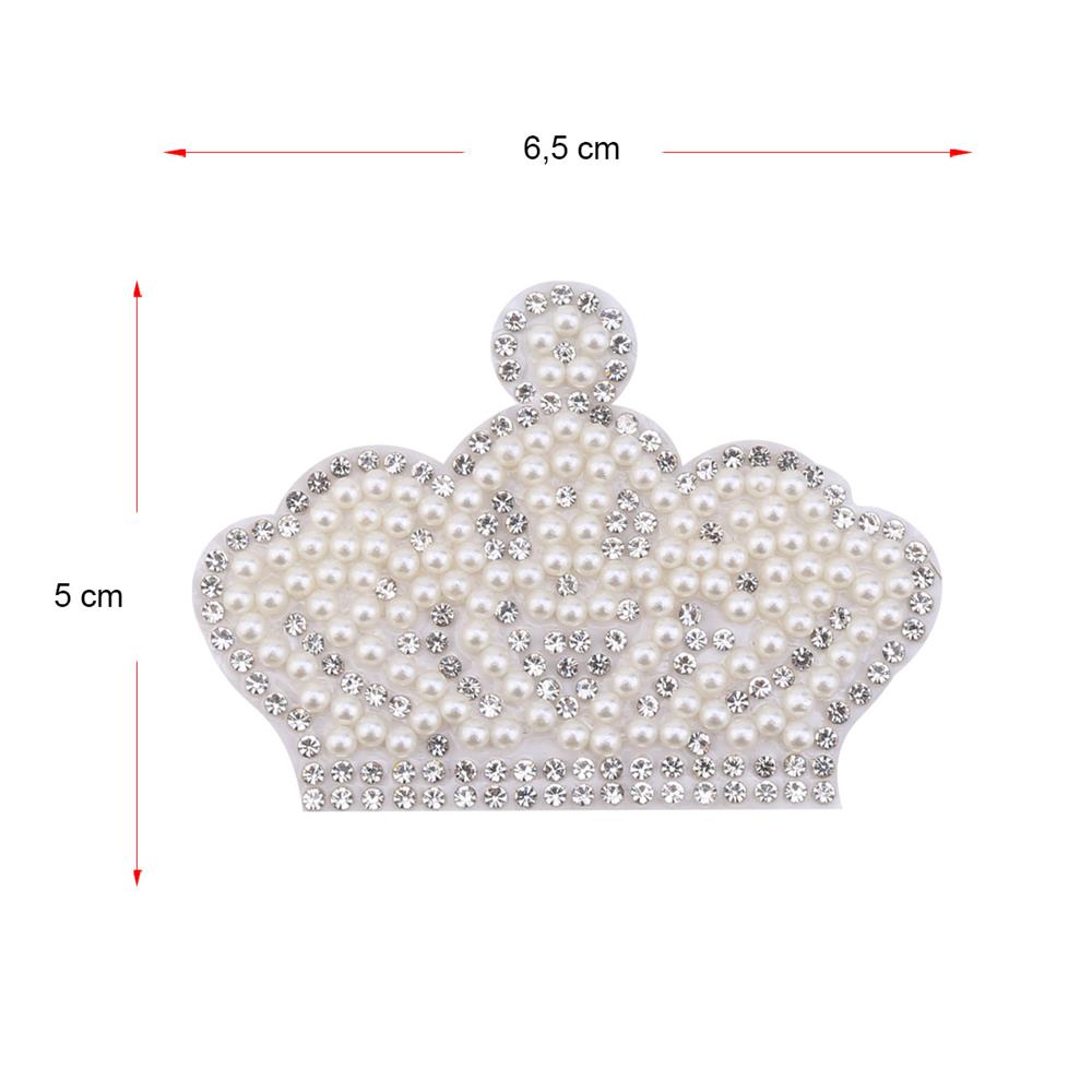 Kristal ve İnci Taşlı Yapıştırma Taç