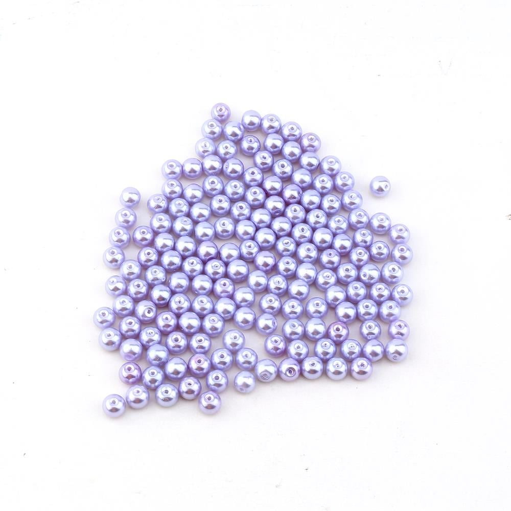 Lila Cam İnci Boncuk 8 mm 100 adet