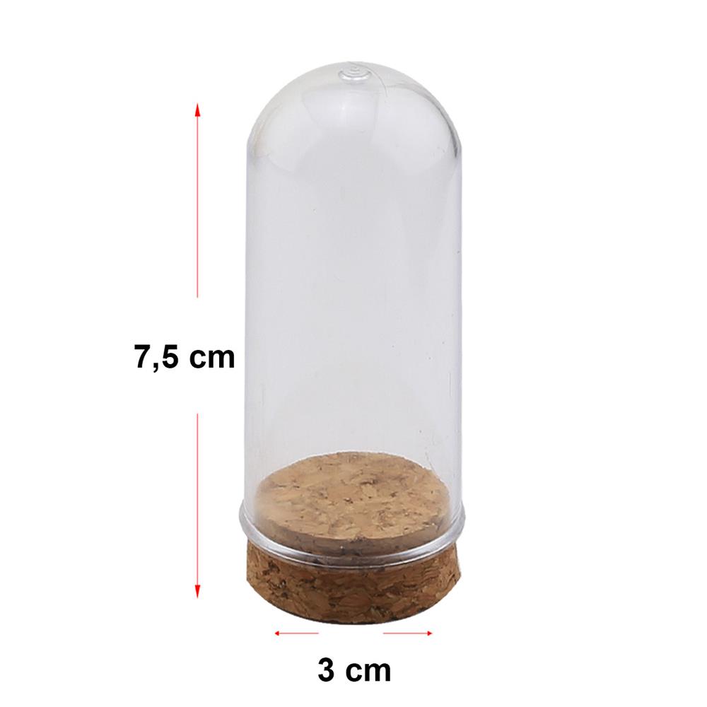 Mantar Tıpalı Plastik Fanus Şişe